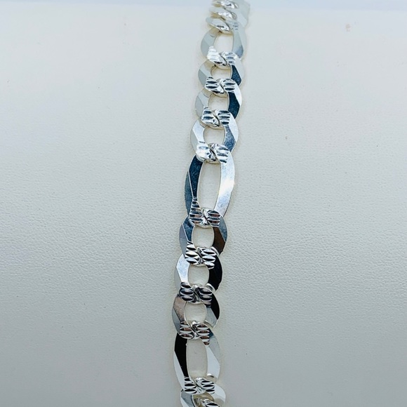 Sterling Silver 925 Men's Bracelet 9” 11mm - Picture 3 of 13